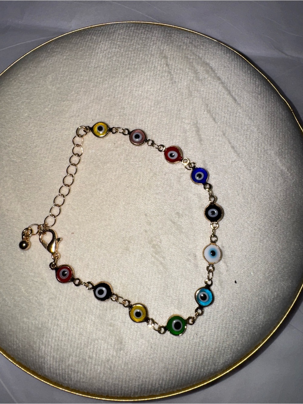 Gold-Tone Multi-Color Evil Eye Bracelet - Women Jewelry
